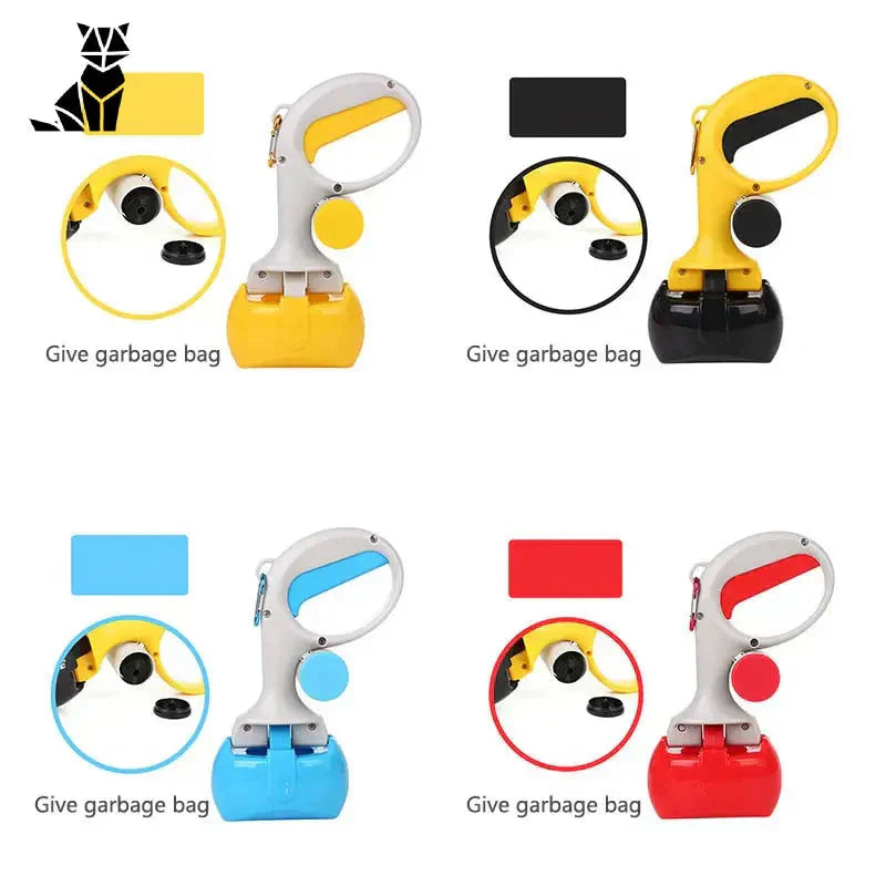 Ensemble de sacs ergonomiques ramasse-crotte dans quatre types de sacs en plastique pour l’élimination des déjections des animaux de compagnie