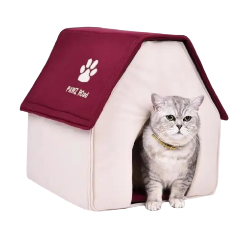 Petite Maison Pour Chat: Un Abri Douillet Et Facile à Laver - Rouge Transparent Background