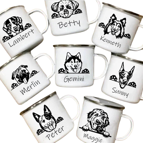 Tasse à chien personnalisée avec noms - Idée de cadeau unique pour les amoureux des animaux Transparent Background