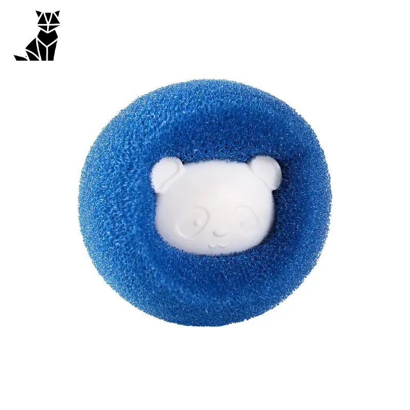 Brosse Anti-Peluche pour Machine à Laver - Ballon bleu avec un visage blanc capturant les poils