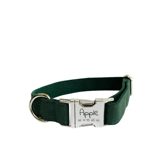 Collier Chien Personnalisé Coton Vert Sapin Transparent Background