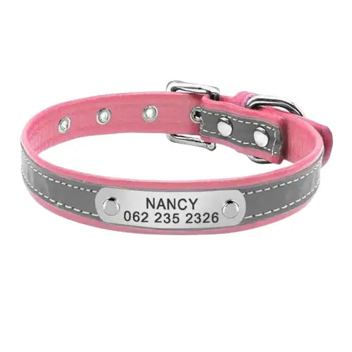 Collier Petits Et Moyens Chien En Cuir Personnalisable Transparent Background