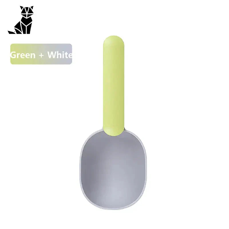 Cuillère doseuse verte et blanche avec une cuillère de Measuring Spoon for Animals : Mesure précise