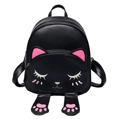 Sac à Dos Petit Minou En Forme Chat Pour Un Style Adorable - Noir Transparent Background