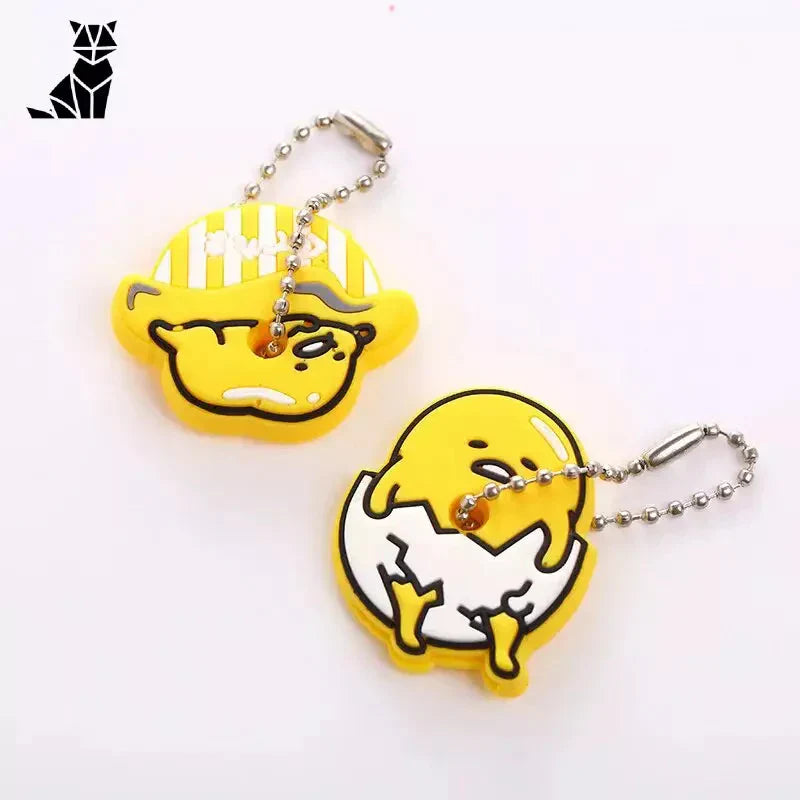 Boucles d’oreilles smiley jaune et blanc avec couvercles en silicone, Lot de 2 aux accessoires