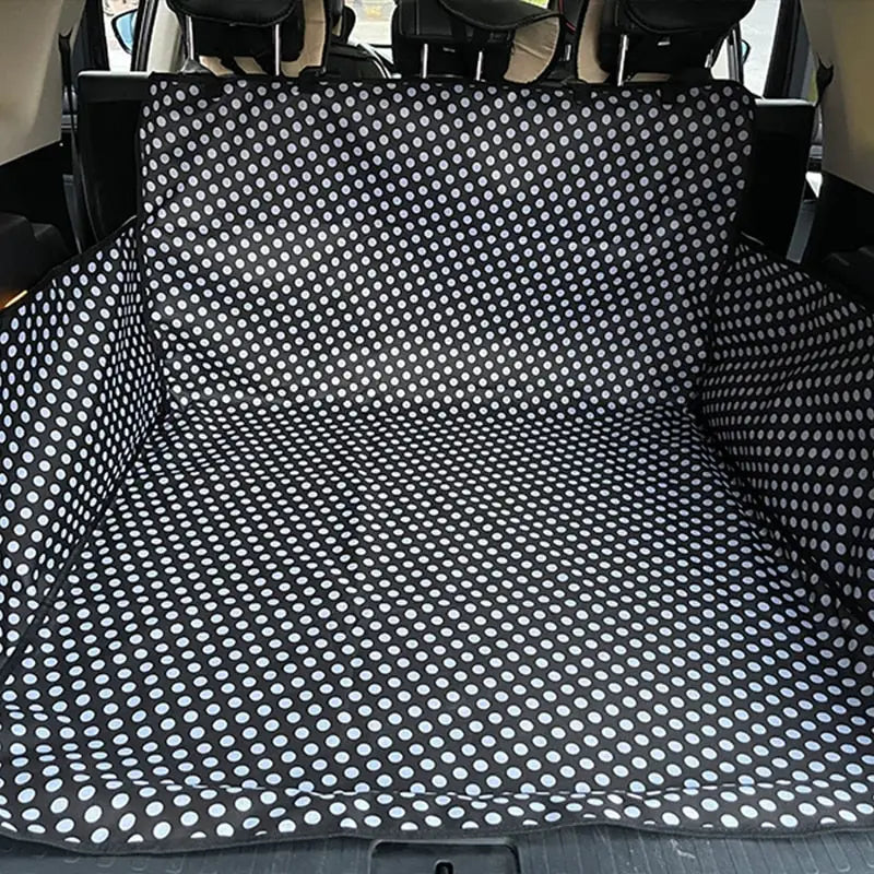 Housse de siège pour chien en tissu Oxford - Design à pois, protection optimale du siège de la voiture