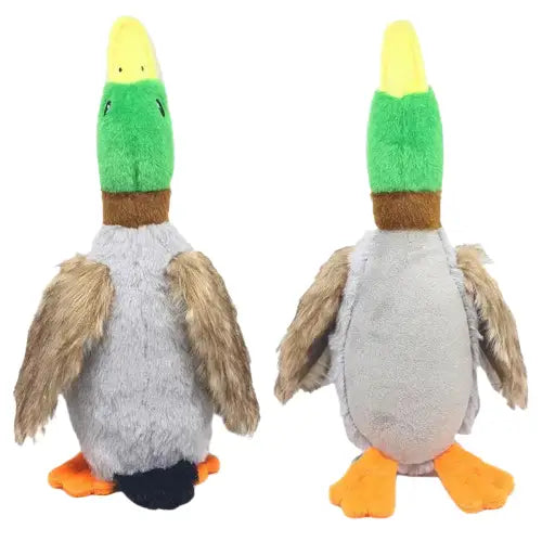 Deux peluches pingouin avec plumes vertes et jaunes de la gamme Cuddly Duck Transparent Background