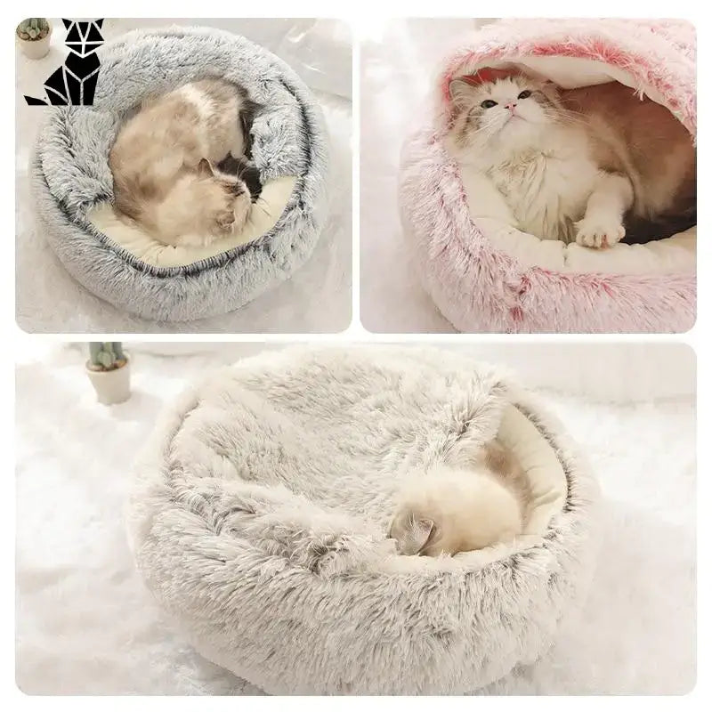 Lit Rond En Peluche Pour Un Sommeil Douillet De Votre Chat