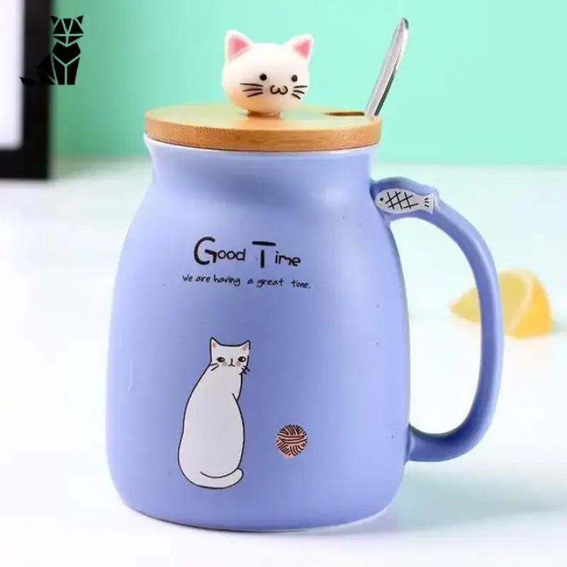 Mug Chat Aux Couleurs Pastels Pour Moments Kawaii Et Chaleureux - Violet