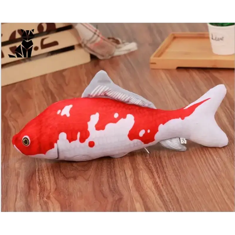 Poissons Pour Chat: Le Jouet Indispensable Pour Des Jeux Exaltants! Poisson Rouge Et Blanc / 20cm