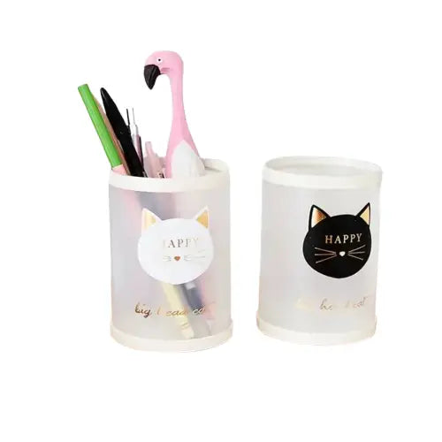 Pot Adorable Modèle Chat Noir Pour Organiser Vos Fournitures Transparent Background