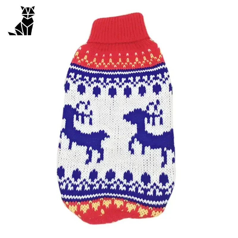 Pull de Noël pour chien en rouge et blanc : Facile à porter pour un style festif