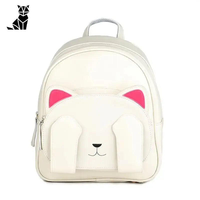 Sac à Dos Petit Minou En Forme Chat Pour Un Style Adorable - Blanc