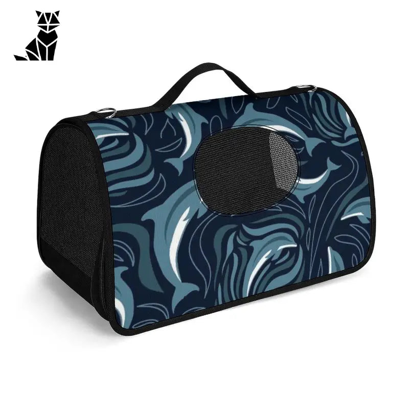 Sac de voyage personnalisé bleu et noir avec fermeture éclair ergonomique et motifs