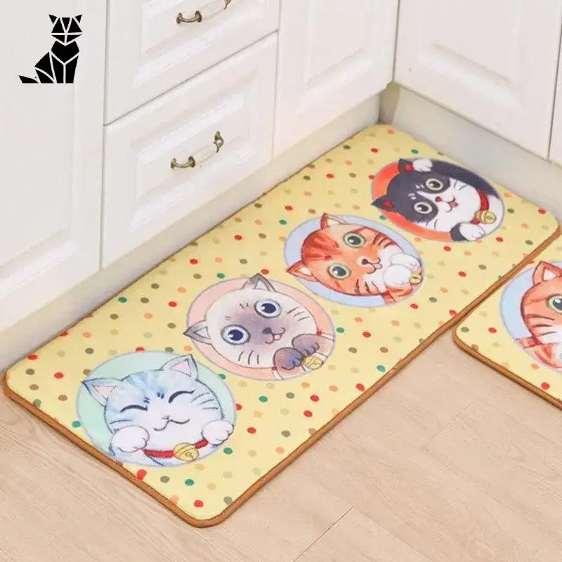 Tapis De Sol Chat Mignons Pour Un Intérieur Plein De Bonne Humeur - Grosse Tete / 40cmx60cm