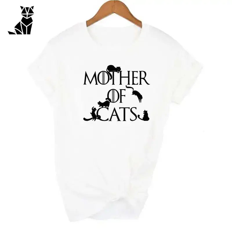 Tee Shirt Game Of Thrones Mother Of Catspour Femmes - Blanc / s